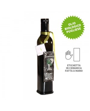 Ceramic heart | Organic Peranzana Olive Oil 500 ml from Puglia - Ethical & Eco-Friendly & Supportive Gift