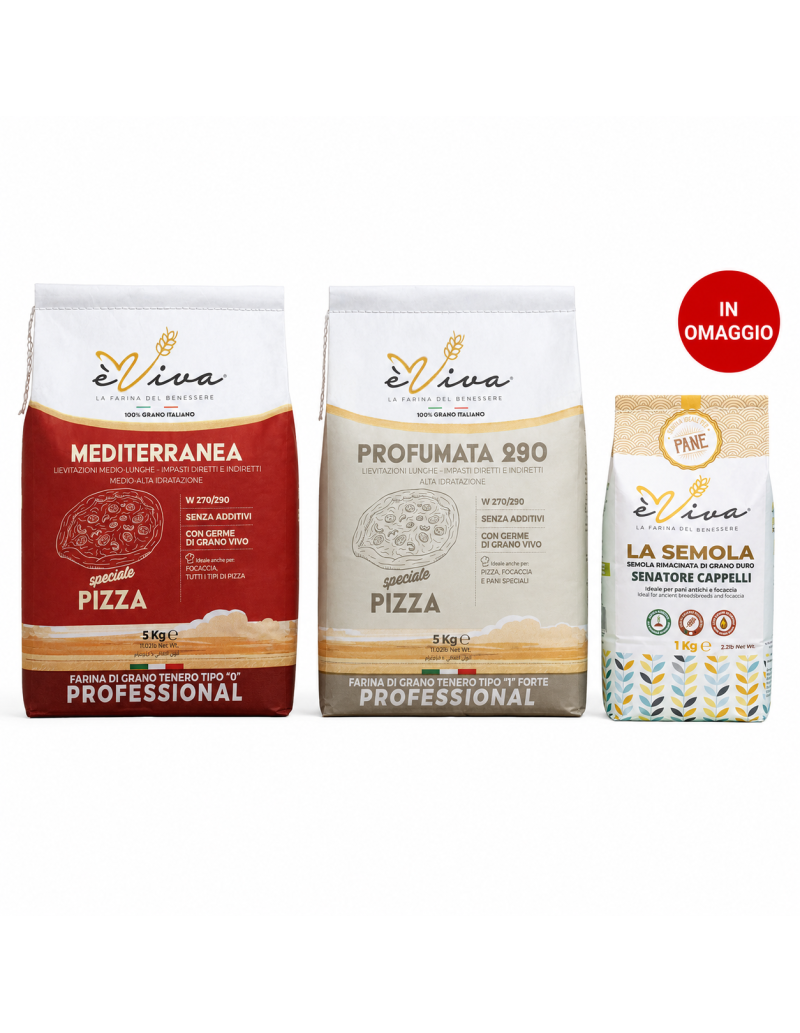 Profi-Pizza-Kit — Mediterranea + Profumata 290 + Senatore Cappelli | Agricola Piano