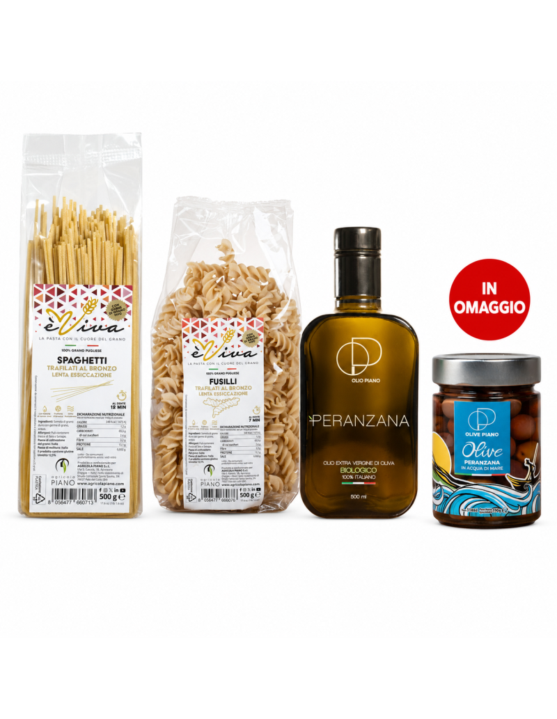 The Apulian Pantry — èViva Pasta, Organic EVOO & Peranzana Olives | Agricola Piano
