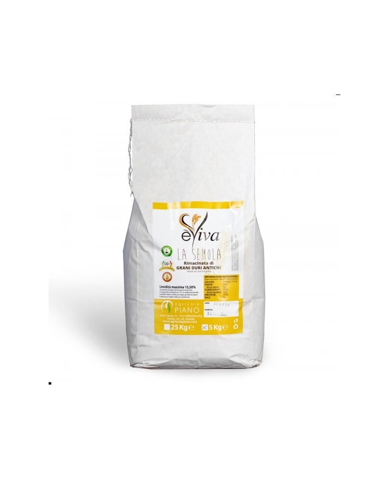 Remilled Durum Wheat Semolina flour from ancient grains with wheat germ 5 Kg