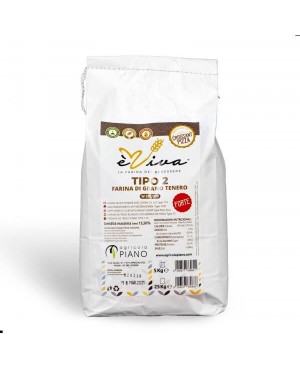 Farina di grano tenero tipo 2 Forte con germe di grano vivo 5 Kg
