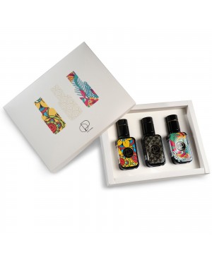 Gourmet Geschenkset | Trio von Italienischem Bio-Natives Olivenöl extra 100ml - Einzigartiges Design, Perfekt für Jeden Anlass