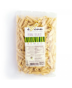 Penne Rigate | èViva Italian Wheat Pasta - Bronze-Worked, with Re-Milled Semolina - Slow Drying