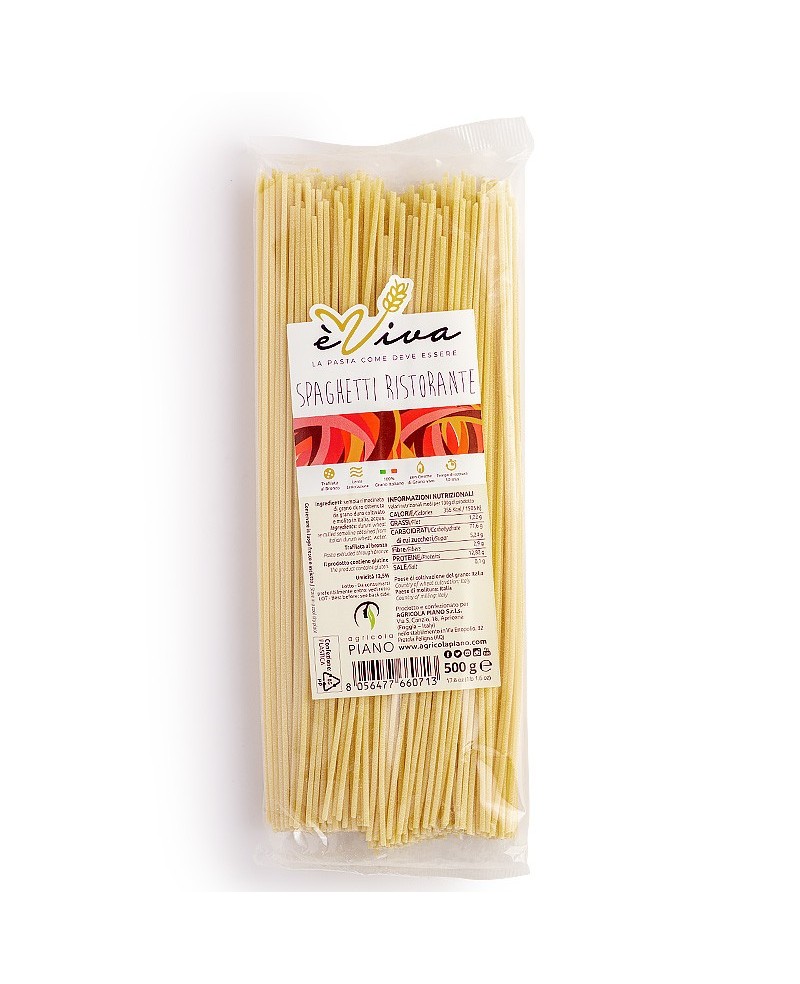 Spaghetti | èViva Pasta mit Remillierter Grieß - Handwerkliche Pasta Bronze-gezogene mit 100% Italienischer Weizen