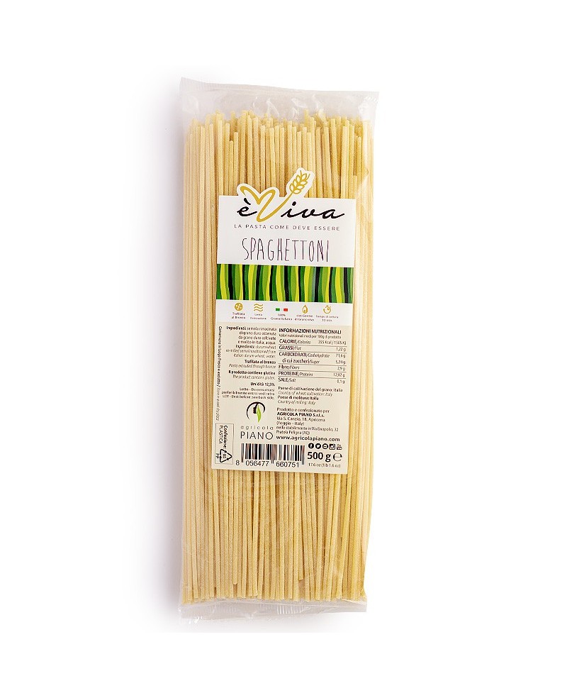 Spaghettoni | Pasta èViva Artigianale - Trafilata al Bronzo con Semola Rimacinata di Grano Italiano Spaghettoni | Pasta èViva Artigianale - Trafilata al Bronzo con Semola Rimacinata di Grano Italiano