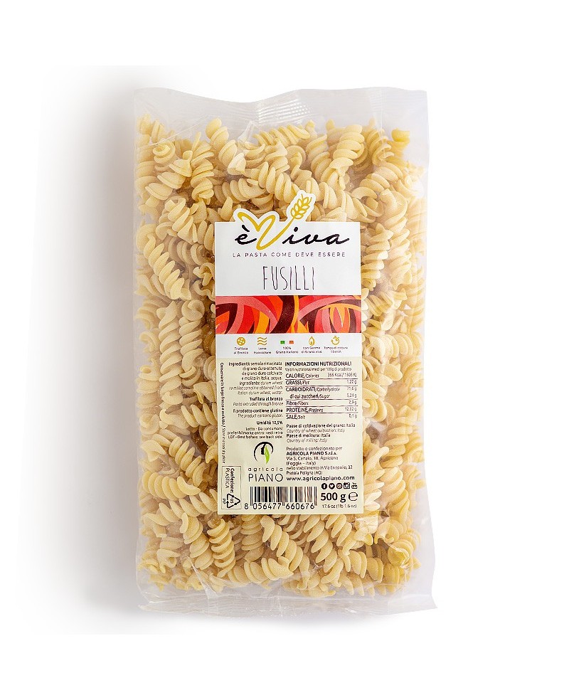 Fusilli | èViva Bronze-Drawn Pasta - Slow, Low-Temperature Drying - Wheat Germ Pasta, 100% Made in Italy Fusilli | èViva Bronze-Drawn Pasta - Slow, Low-Temperature Drying - Wheat Germ Pasta, 100% Made in Italy