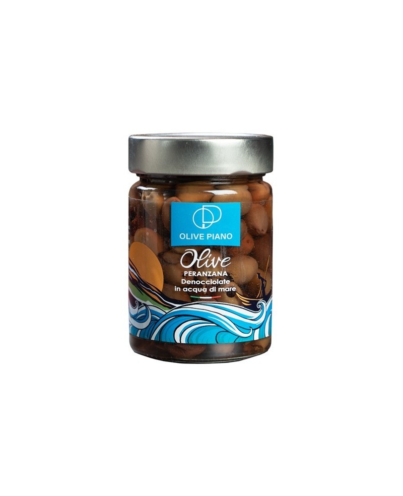 Olives Peranzana Dénoyautées - 100% Naturelles, Italiennes, en Saumure d’eau de mer