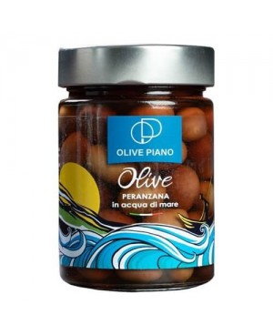 Olives Peranzana - Olives Italiennes Primées en Saumure d’eau de mer, 100% Naturelles