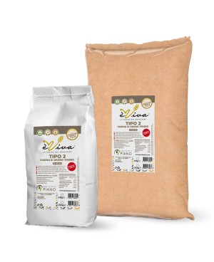 Rustica 260 | Farina di Grano Tenero tipo 2 Forte, 100% Italiana, No Pesticidi, No Additivi, Con Germe di Grano