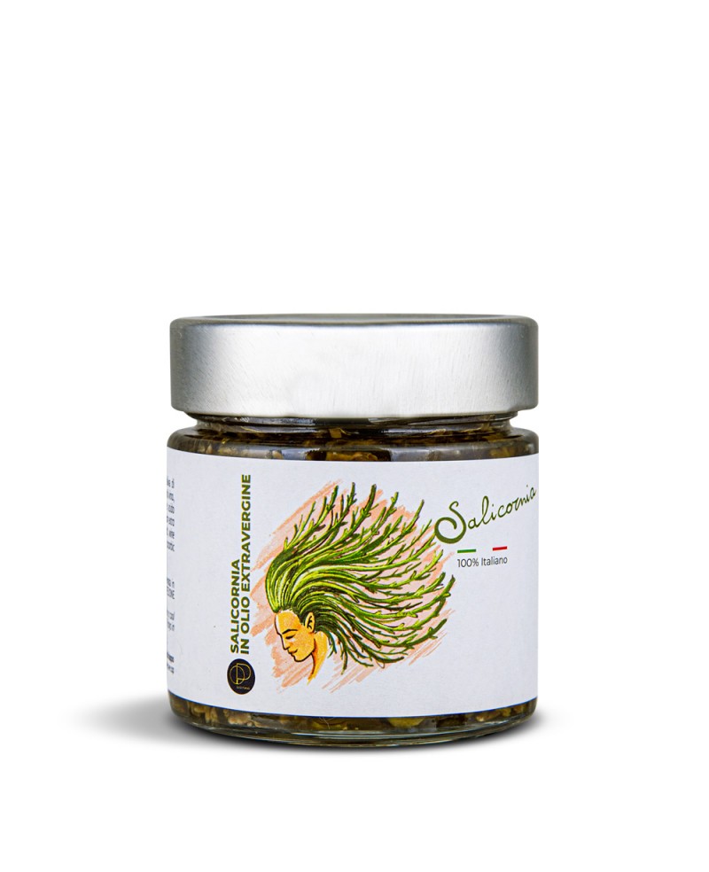 Salicorne à l'Huile - Asperge de Mer dans l'Huile d'Olive Extra Vierge, Typique des Pouilles, Étonnant 212 ml