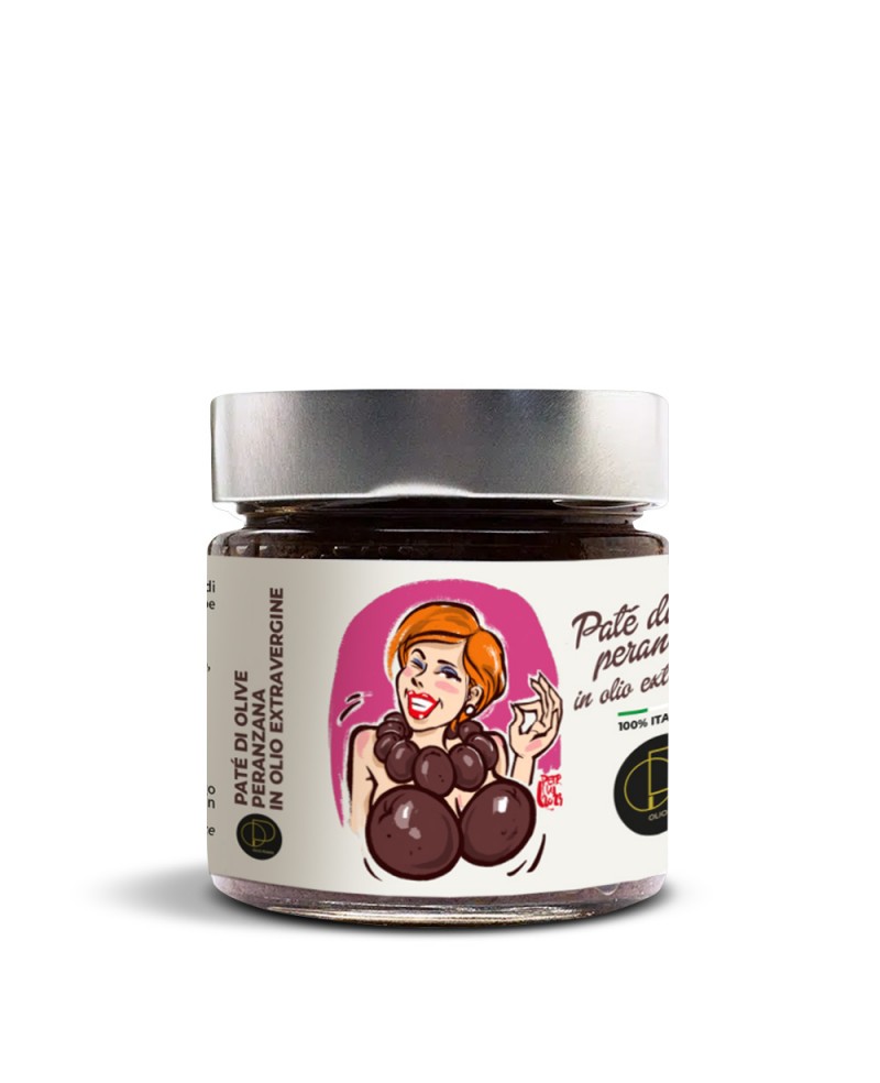 Peranzana Black Olive Pate: Traditional Pugliese Product in Extra Virgin Olive Oil - Ideal Pasta Dressing for Quick Meals 212 ml