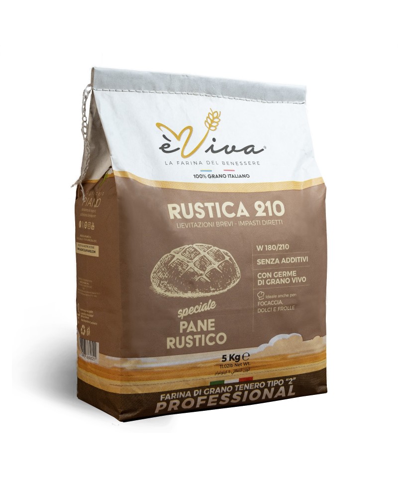 Rustica 210 | High-Extraction Flour/Semi-Whole Wheat Flour Italian Type 2, Flour for Bread, glyphosate-free Rustica 210 | High-Extraction Flour/Semi-Whole Wheat Flour Italian Type 2, Flour for Bread, glyphosate-free