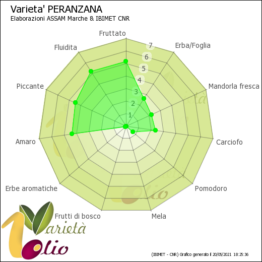 Profilo sensoriale Peranzana Profilo organolettico medio