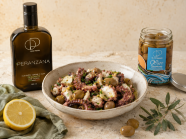 Insalata di polpo con olive Peranzana in acqua di mare e olio EVO Agricola Piano