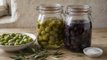 Come conservare le olive nere e verdi in salamoia in vasi di vetro