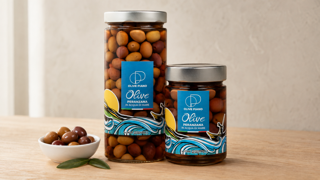 Olive Peranzana in acqua di mare depurata di Agricola Piano