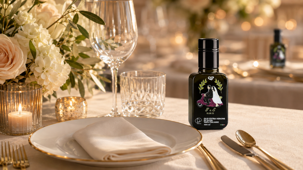 Segnaposto matrimonio bottiglia olio