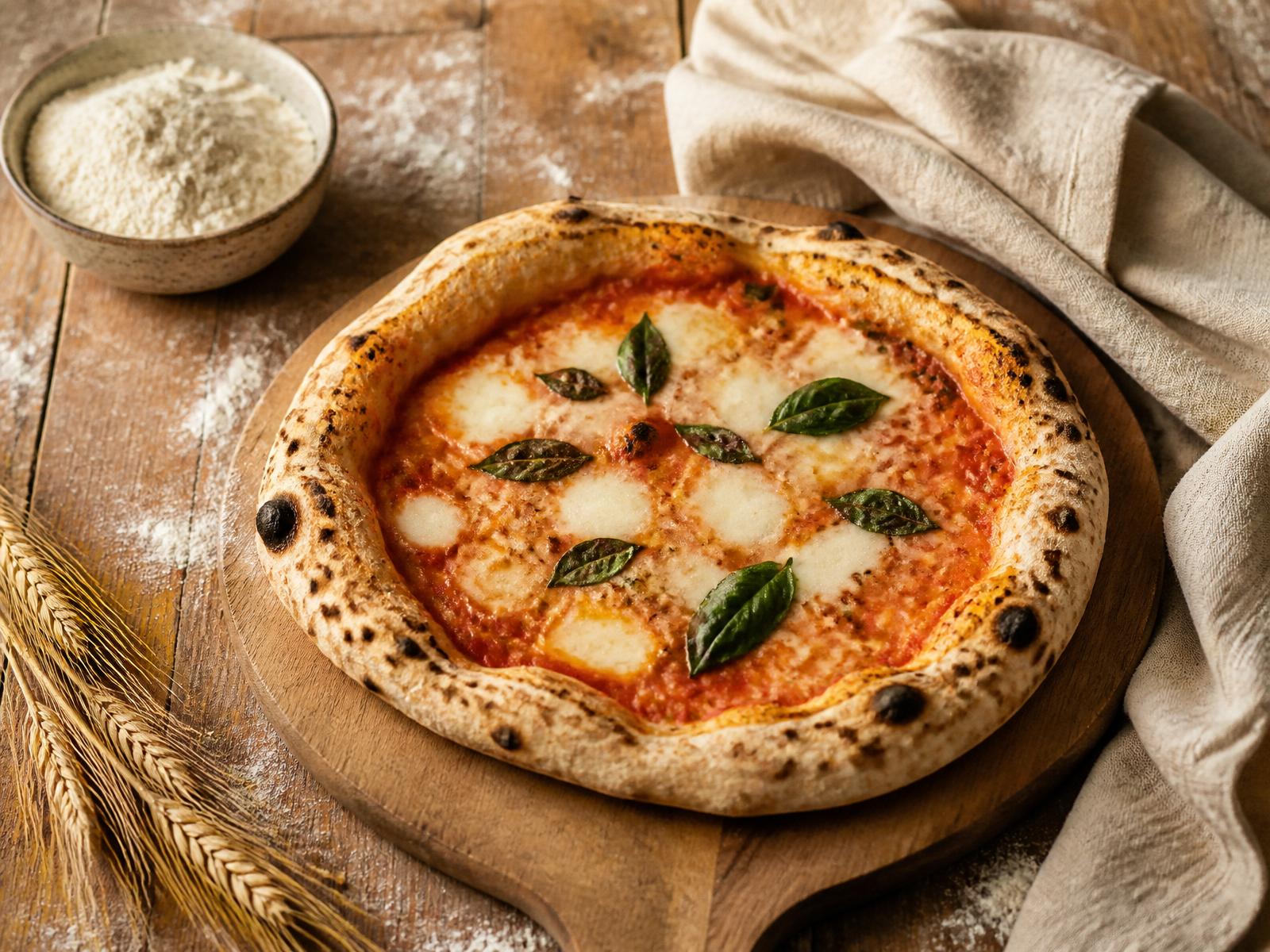 Pizza margherita fatta in casa con farina Mediterranea