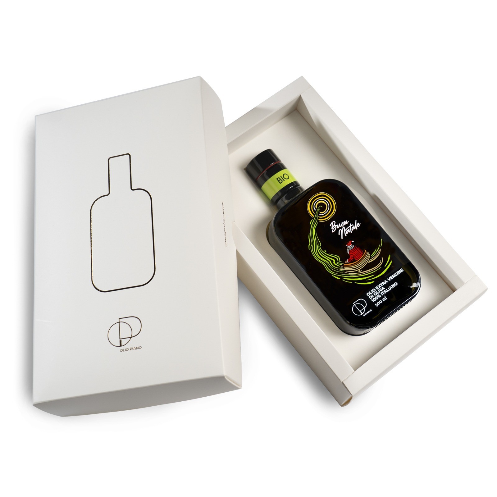 Natale| Confezione Regalo Olio extravergine di oliva italiano Bio 500 ml - Spremuto a Freddo, Personalizzazione bottiglie
