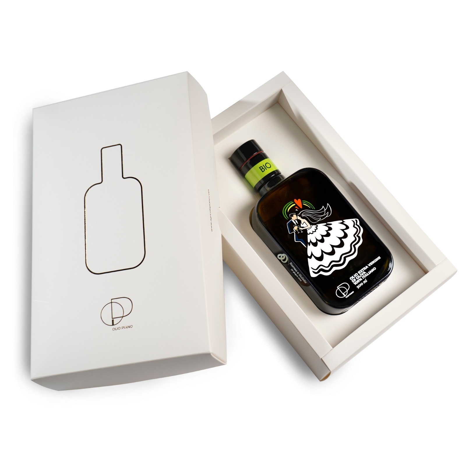 Matrimonio| Confezione Regalo Olio extravergine di oliva italiano Bio 500 ml, Bomboniera Matrimonio, Personalizzazione bottiglie