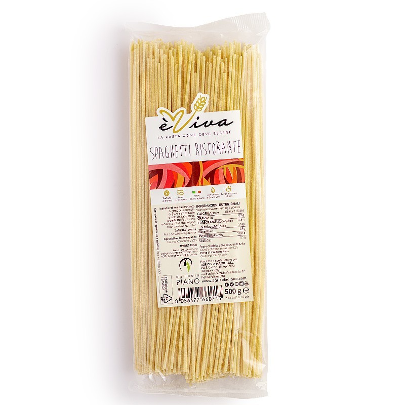 Spaghetti | Handgemachte Bronzegezogene Pasta 500g, Langsame Trocknung bei Niedriger Temperatur, 100% Italienischer Weizen