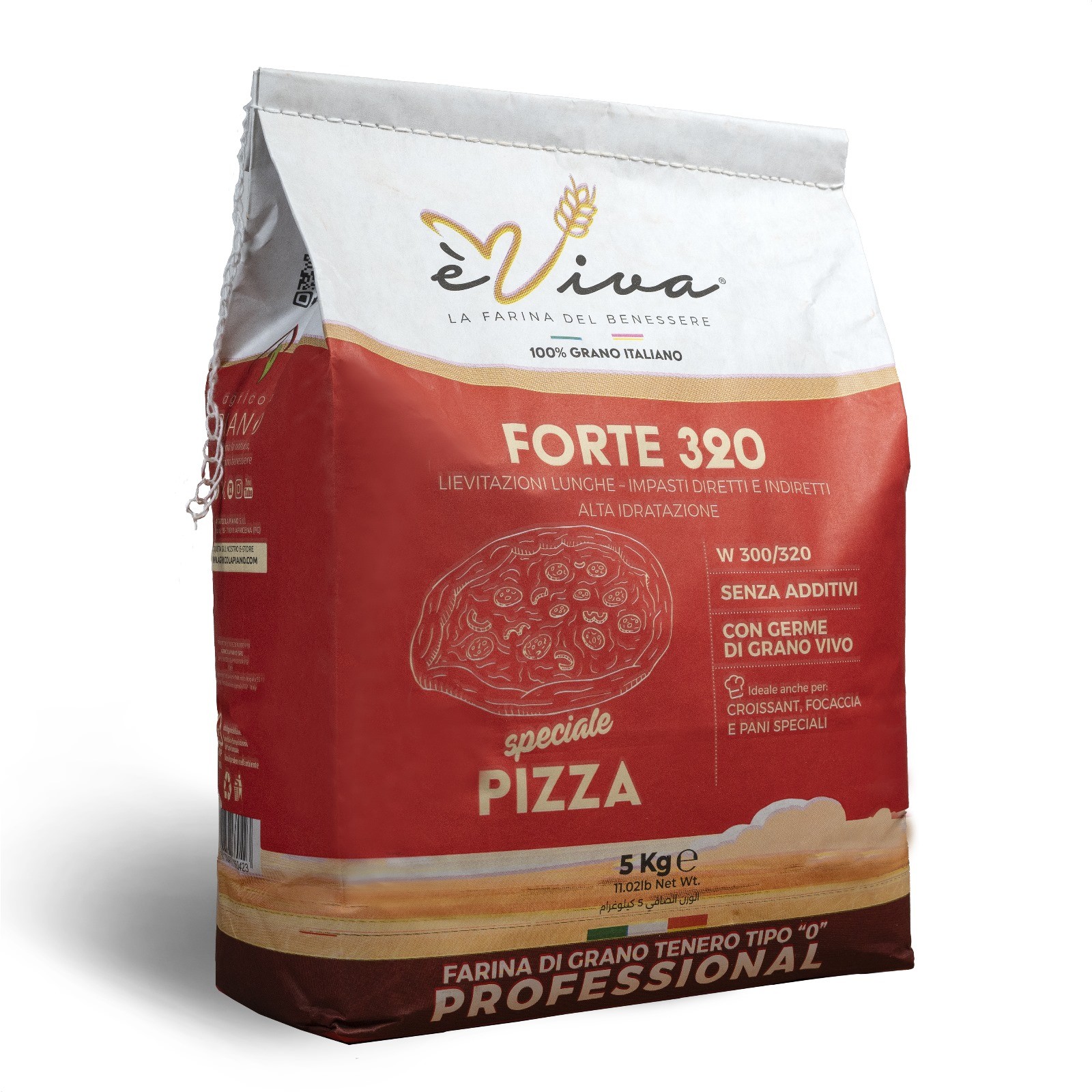 Forte 320 | Farine de Blé Tendre Type 55, Farine pour pizza, sans glyphosate, sans pesticides, sans additifs, avec germe