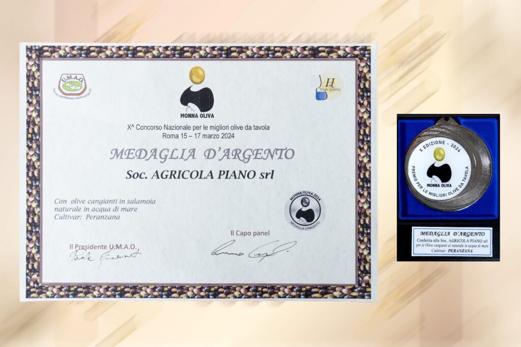 Riconoscimenti per Agricola Piano al Concorso Monna Oliva 2024