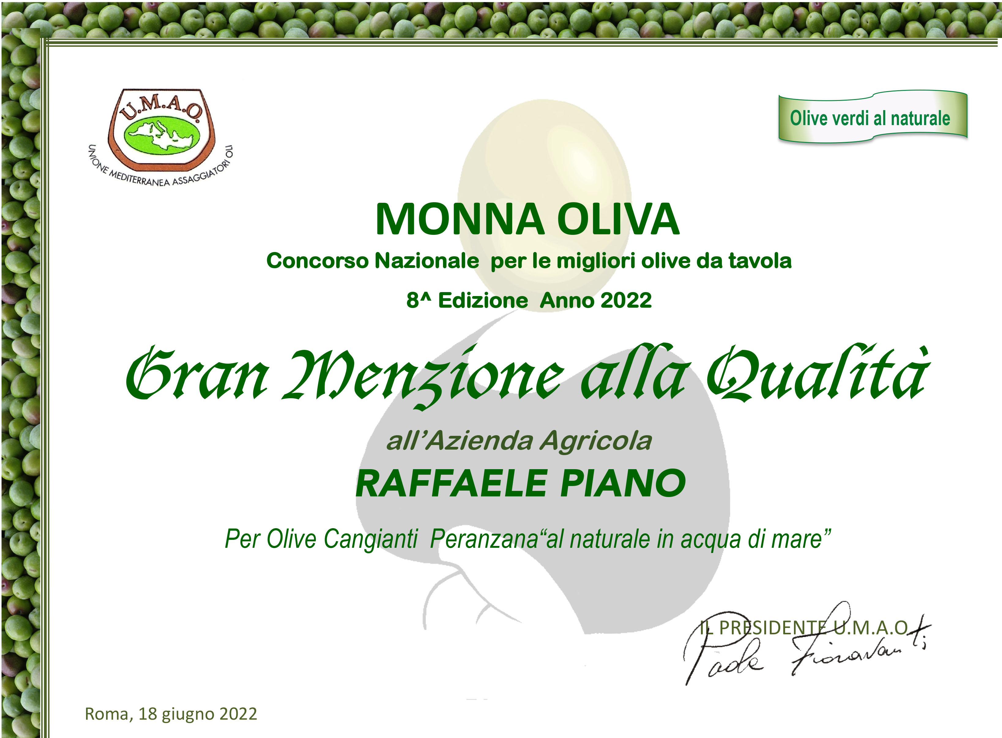 Monna Oliva 2022 Monna Oliva 2022