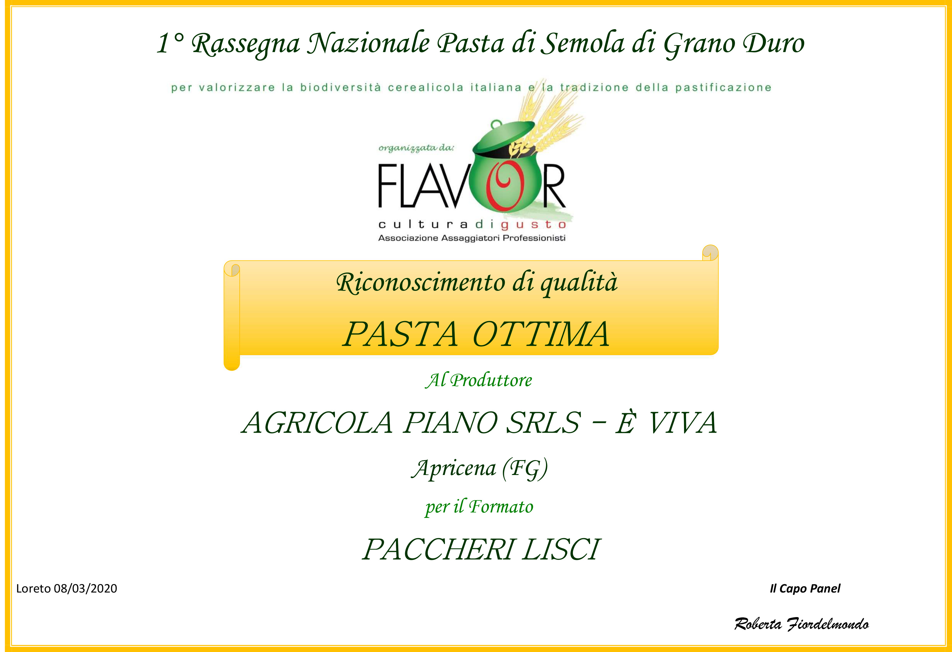 Rassegna Nazionale della Pasta di Semola di Grano Duro: La Nostra Eccellenza Viva la Pasta