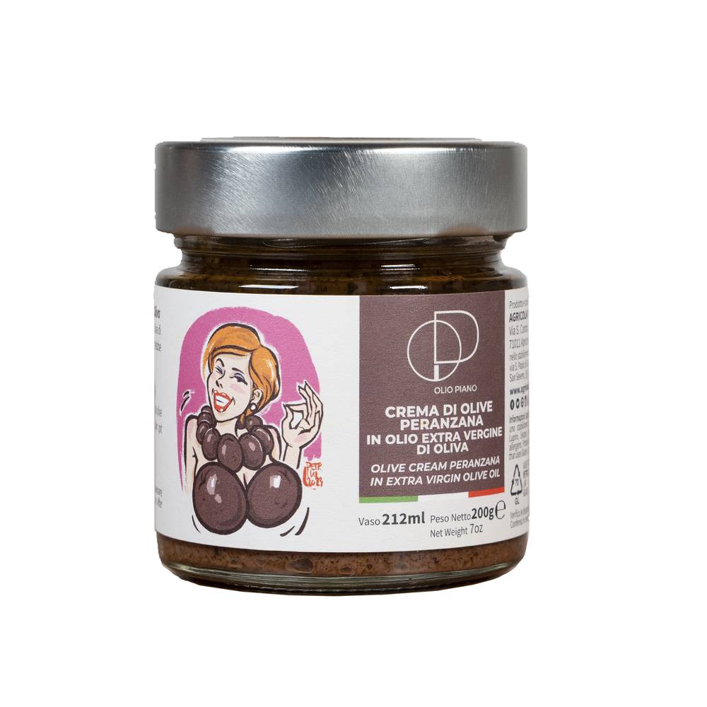 Paté di olive | Paté di olive Peranzana in olio extravergine 212 ml, Premiato, 100% Italiano, Ideale per Pasta, Pronto Uso