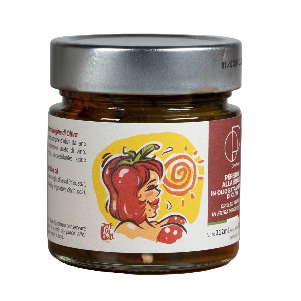 Peperoni Sott'Olio | Peperoni alla brace in olio extravergine pluripremiato, 100% Italiani, Ricetta antica, Pronti all'Uso