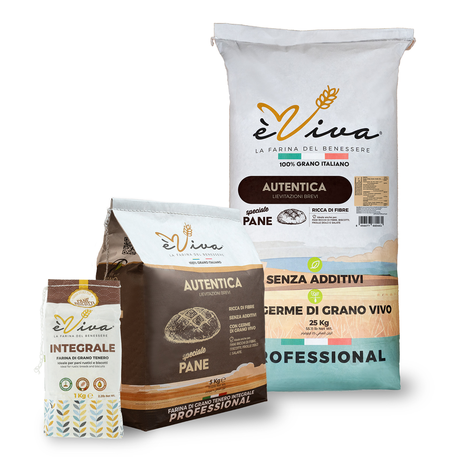 Autentica | Farine de Blé Tendre Type 150, Farine complète pour le pain, véritable farine complète, riche en fibres