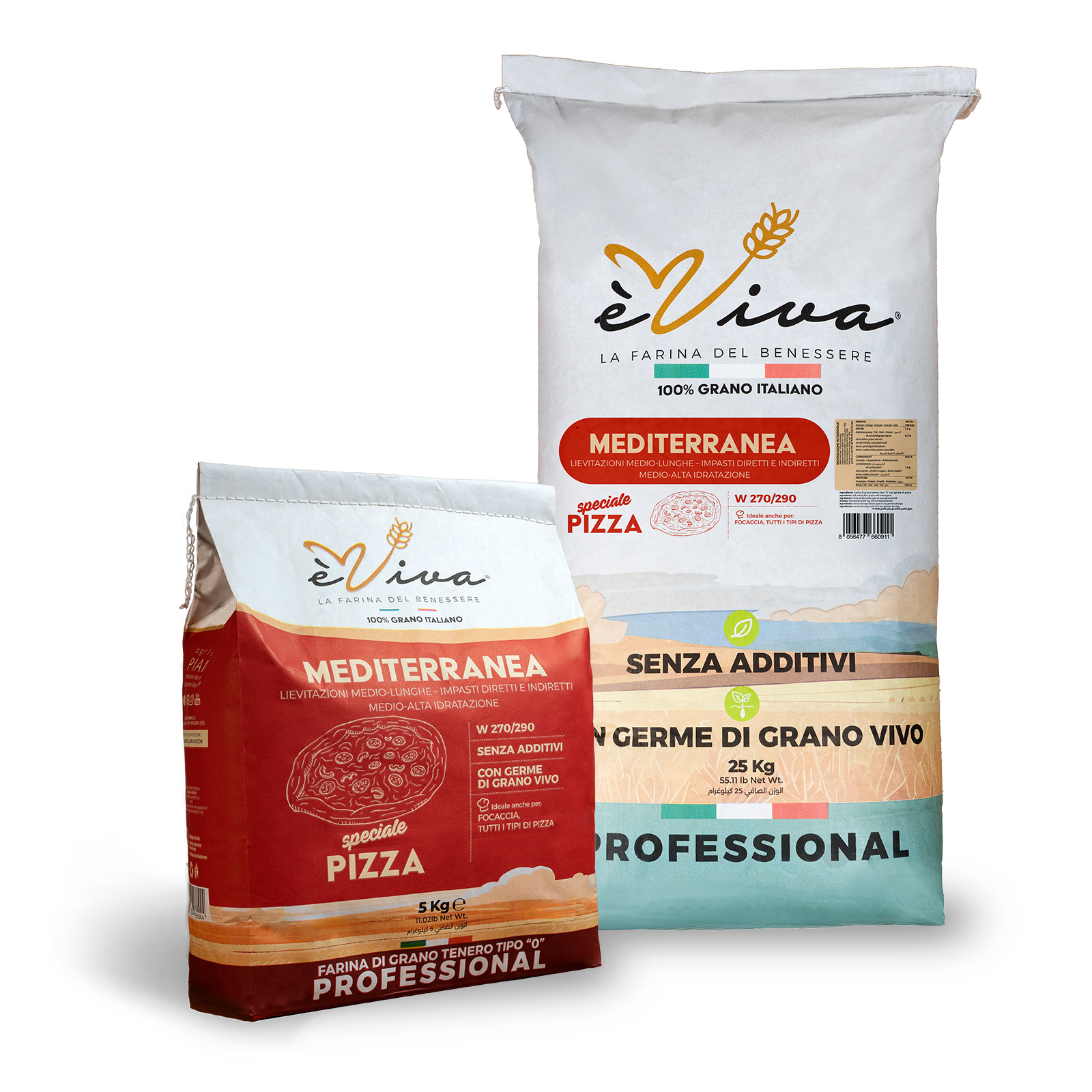 Mediterranea | Farine de Blé Tendre Type 55, Farine pour pizza, sans glyphosate, sans pesticides, sans additifs