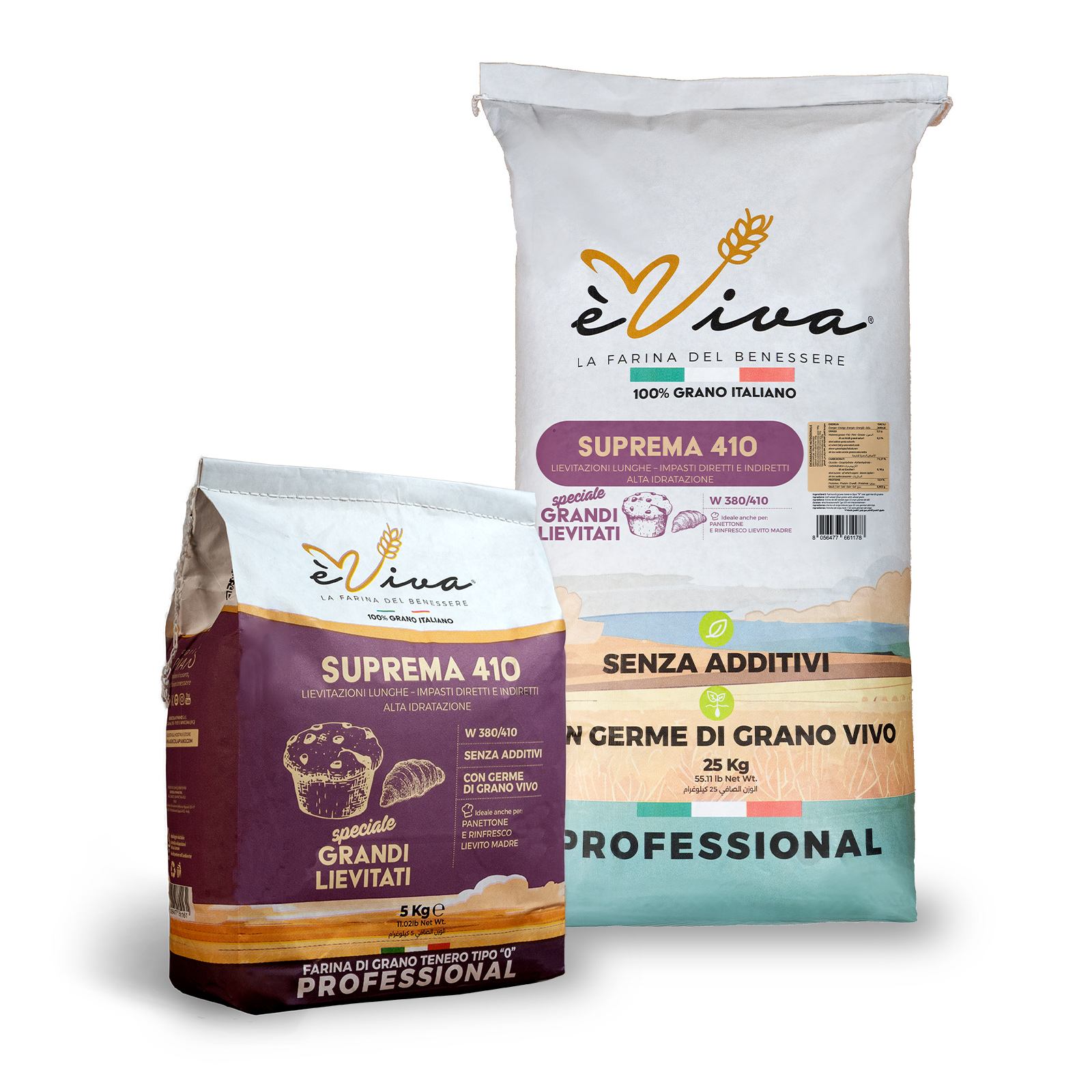 Suprema 410 | Farine de Blé Tendre Type 55 italienne, Farine pour Panettone et Rafraîchissement Levain, sans additifs